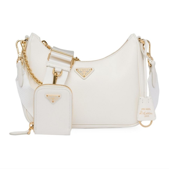 Authentic Prada Re-Edition 2005 Saffiano Leather Bag in White - Picture 7 of 16